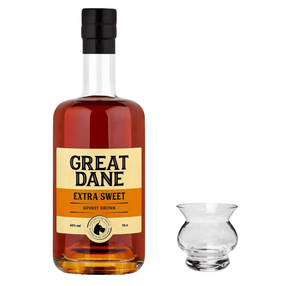 Oplev luksus i hver dråbe med Great Dane Extra Sweet Rom & Elite Neat Romglas