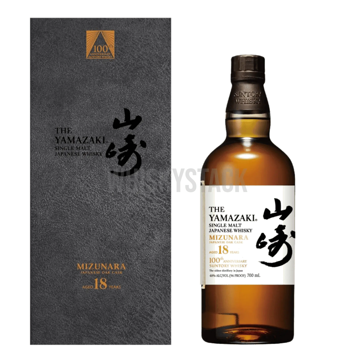 Yamazaki 18 års Mizunara Cask 100th Anniversary - Flaske og Box
