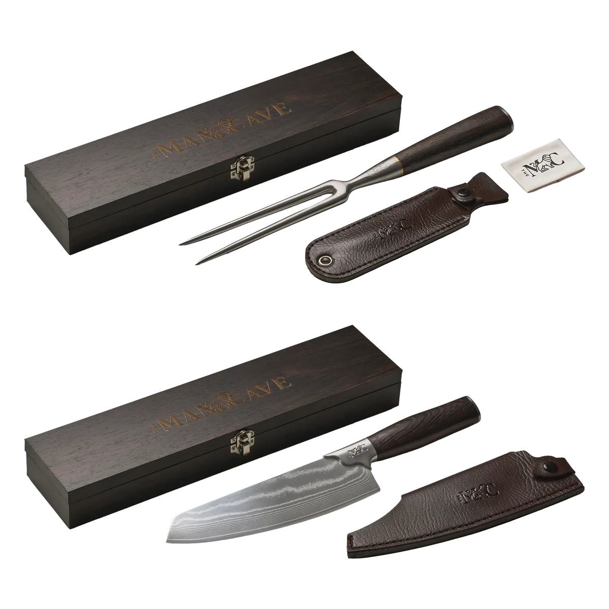The Mancave Chef's Cut Knife + Premium Meat Fork