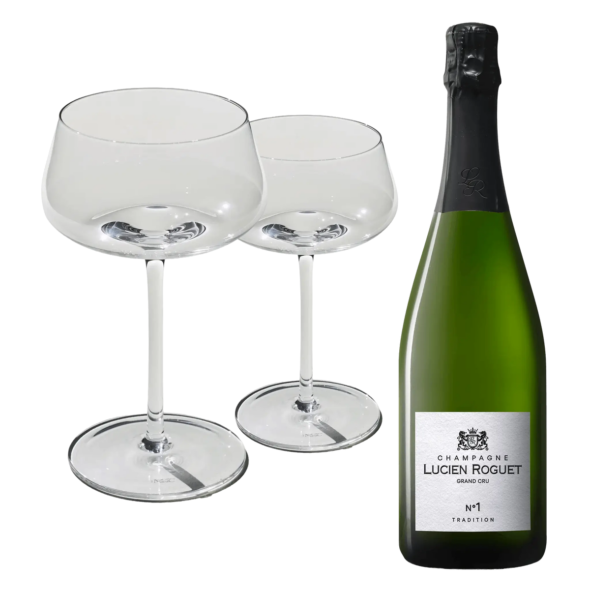Lucien Roguet No. 1 Tradition + 2 Beyond Bubbly Coupégläser
