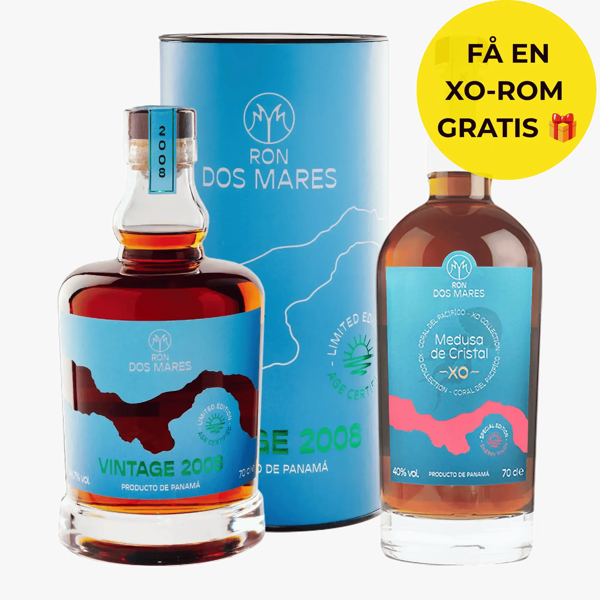 Ron Dos Mares 2008 Vintage Limited Edition 16 år + GRATIS 70 CL. XO ROM (Valgfri)