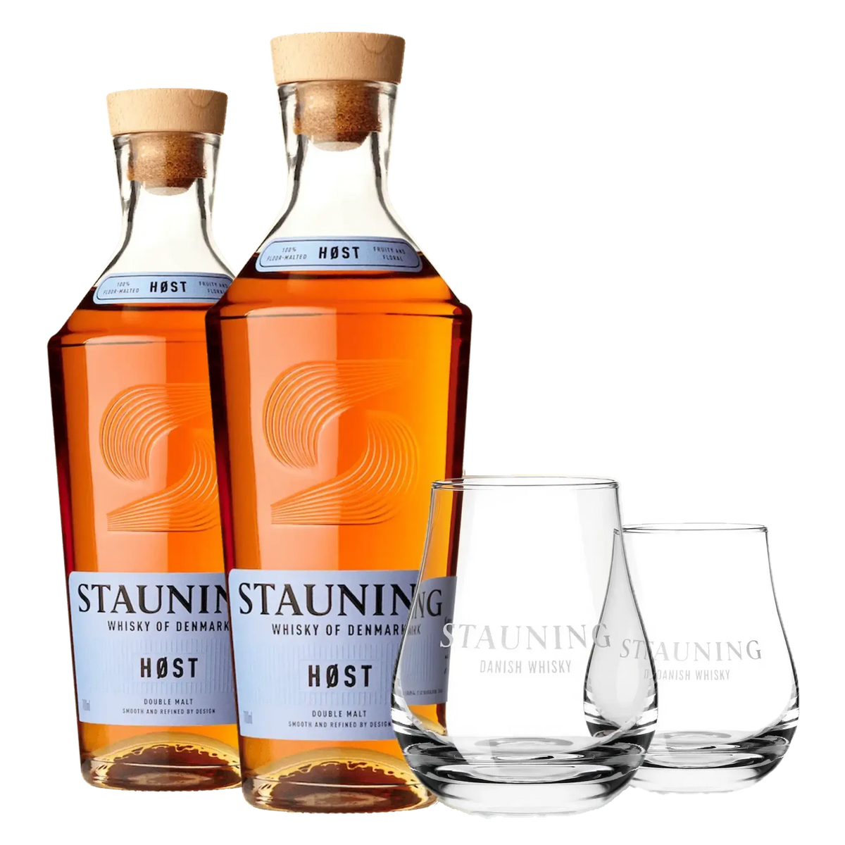 2 fl. Stauning HØST + 2 stk. Stauning Whiskyglas