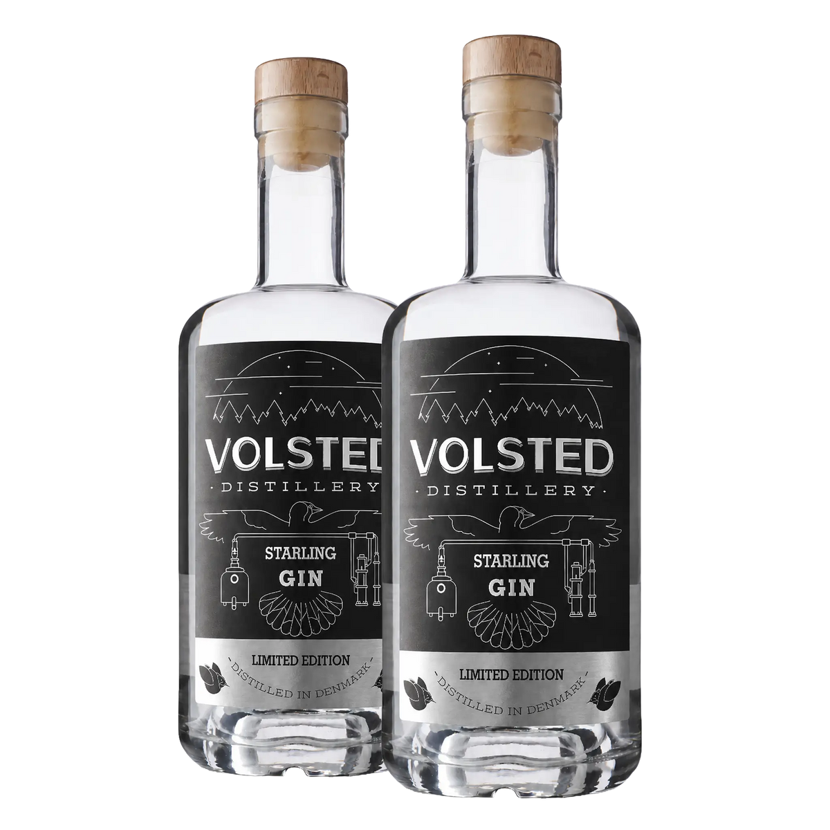 Volsted Starlink Gin Whiskystack 2 flasker
