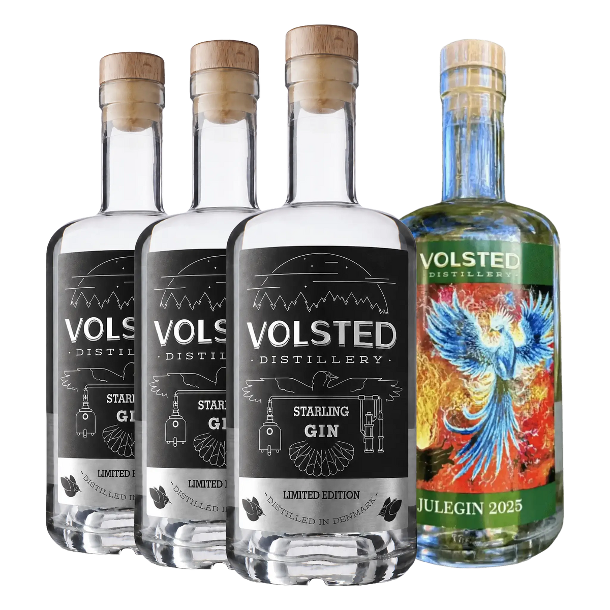 Volsted Starlink Gin Whiskystack 3 flasker
