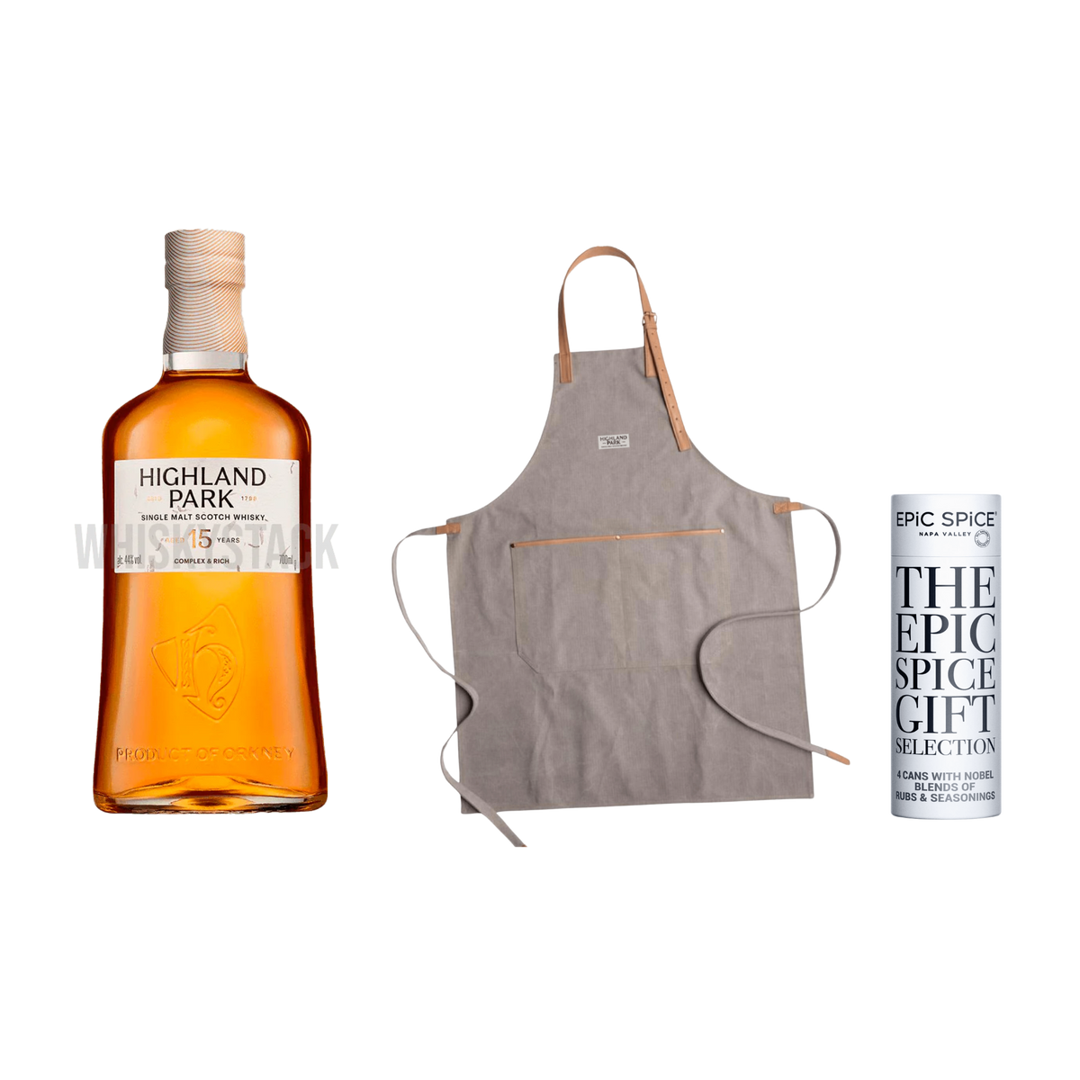 Forkæl dig selv med Highland Park 15 års + Forklæde & BBQ mix – Perfekt gavepakke!