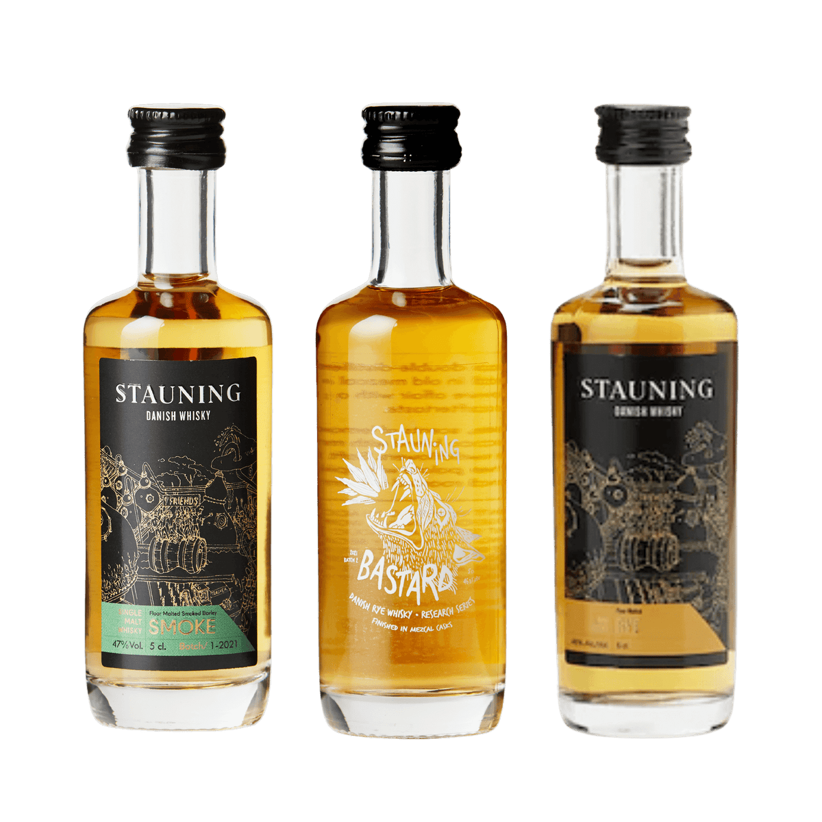 Førsteklasses Smagsoplevelse: Stauning Whisky Smagsæt – Smoke, Bastard og Rye