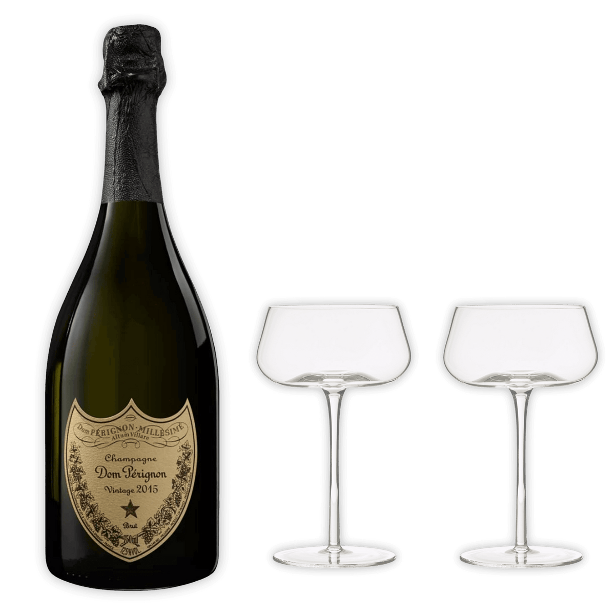 Dom Pérignon 2015 + 2 eksklusive champagneglas – en luksusoplevelse uden lige