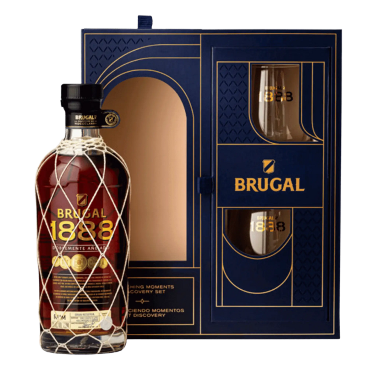 Brugal 1888 Gavepakke med 2 glas – Eksklusiv romgave