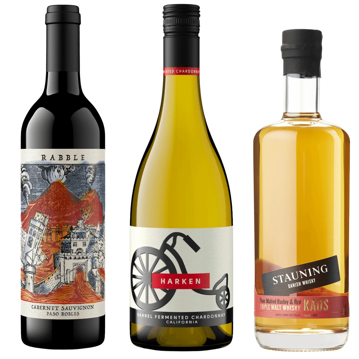 Vin & Whisky Smagepakke. Harken, Rabble & Stauning KAOS