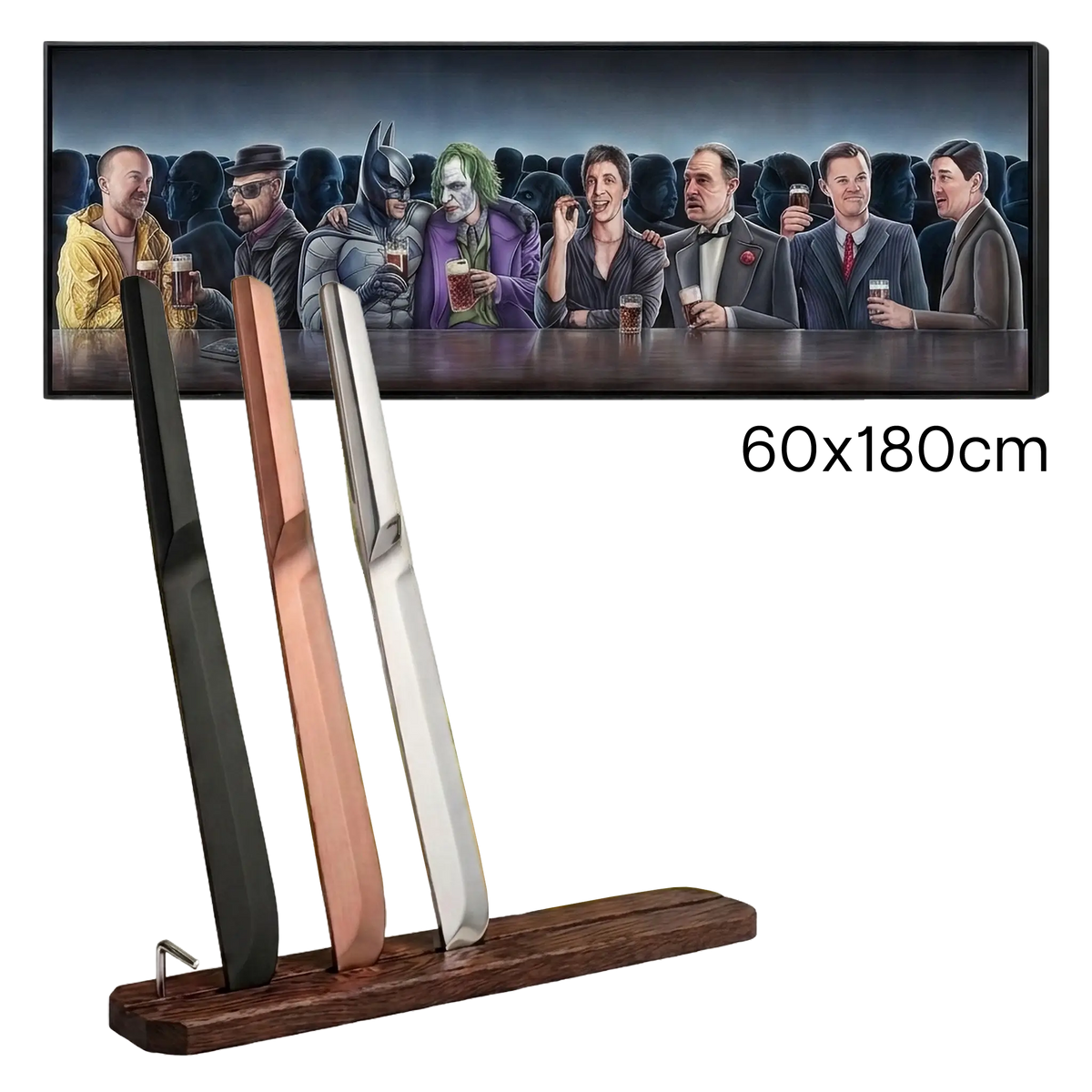 The Mancave Royal Champagner-Säbel + At The Bar Kunstwerk (60x180 cm.)