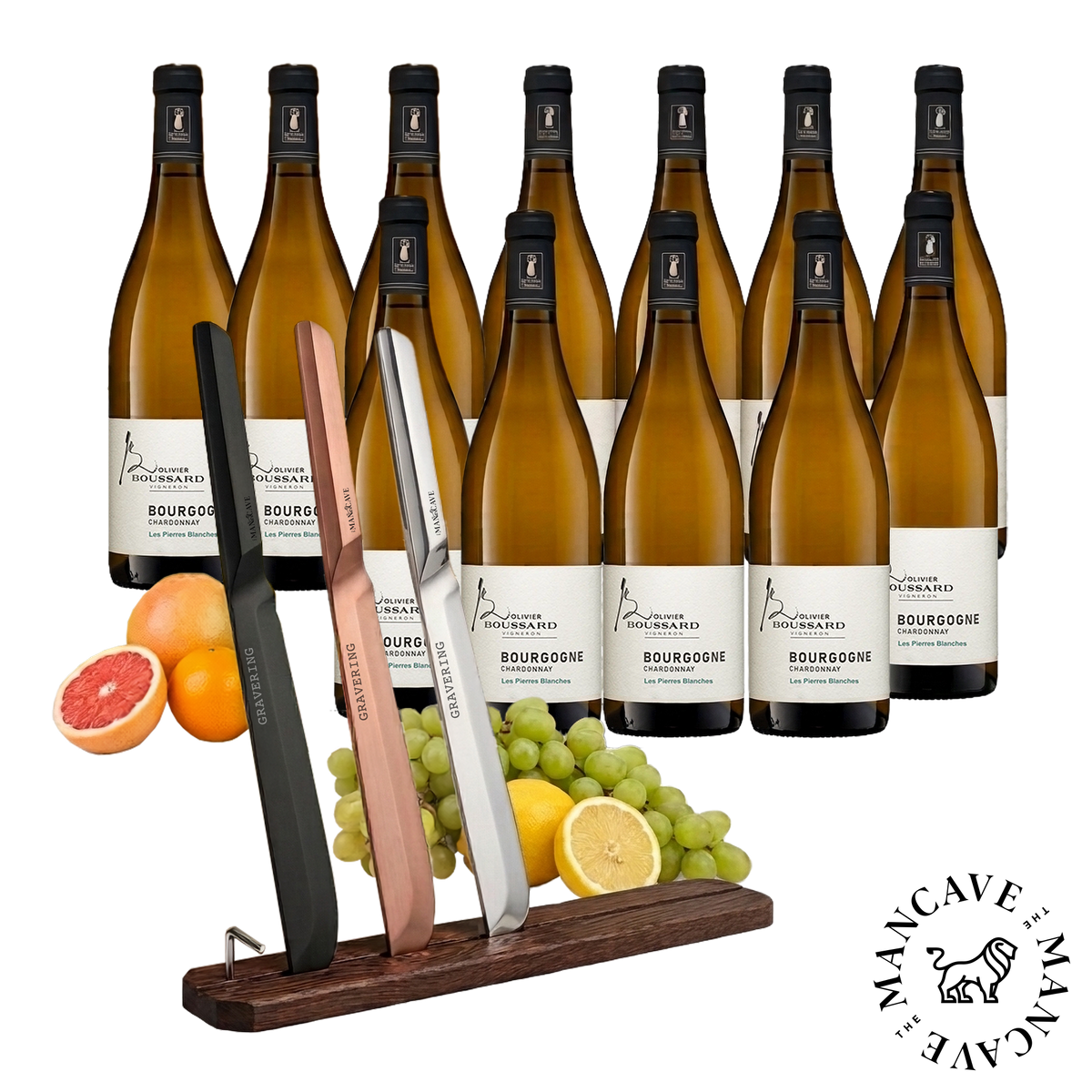 12 fl. Boussard Bourgogne Chardonnay Les Pierres Blanches 2025 + GRATIS Royal Champagnersäbel