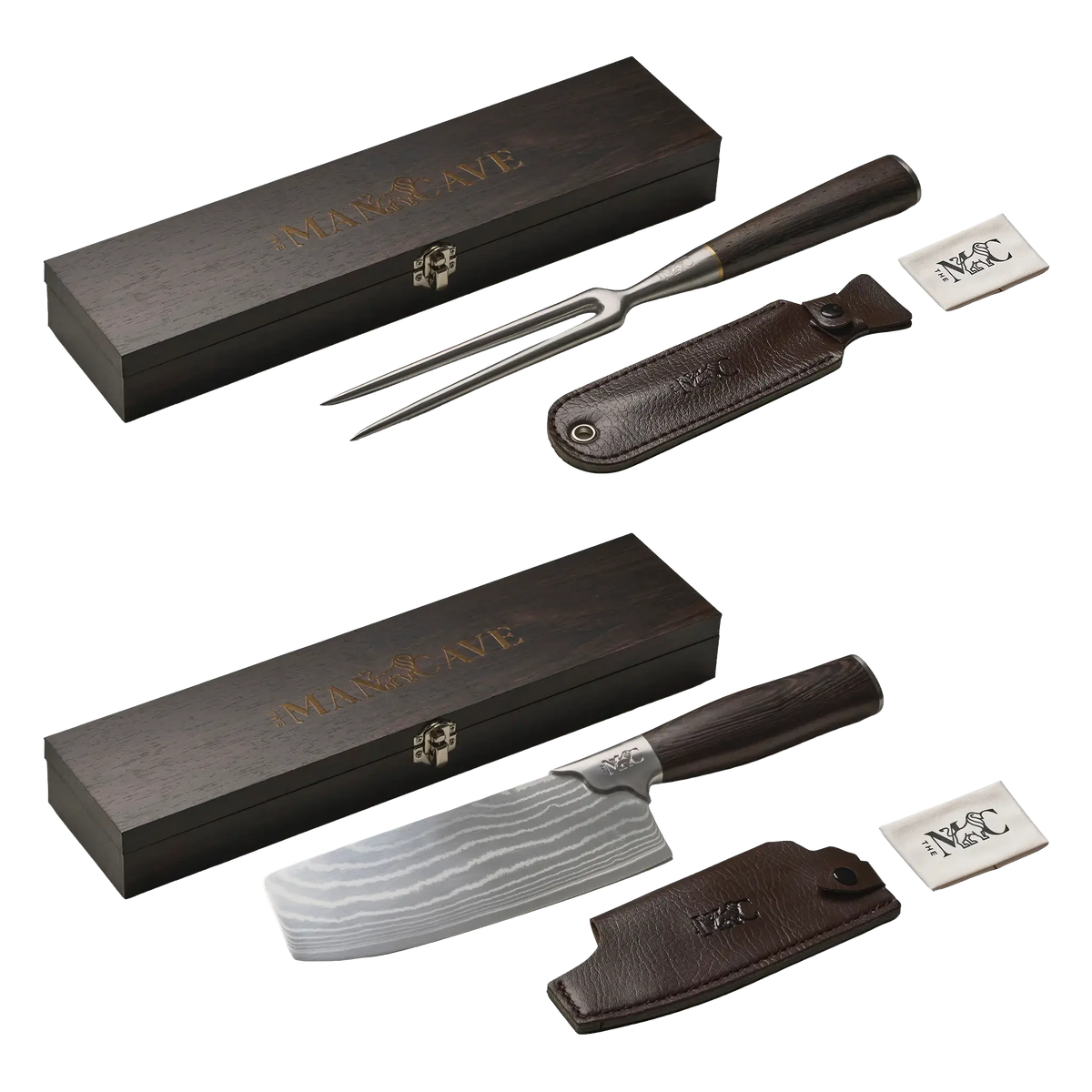 The Mancave Chef's Chopper Knife + Premium Meat Fork