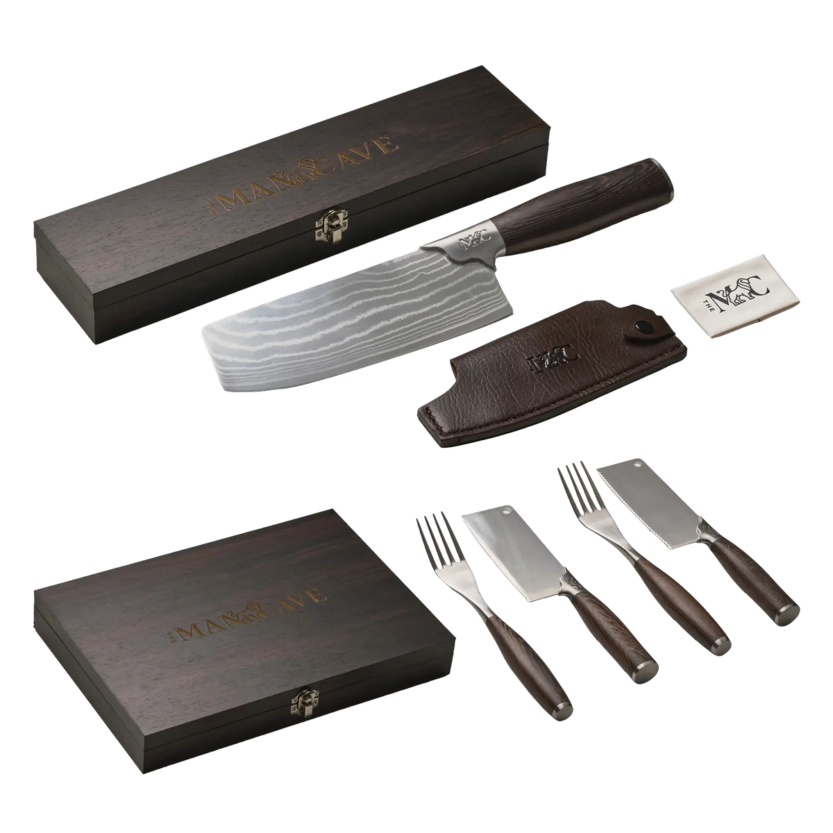The Mancave Wild Beast Steak Set + Chef's Chopper Knife