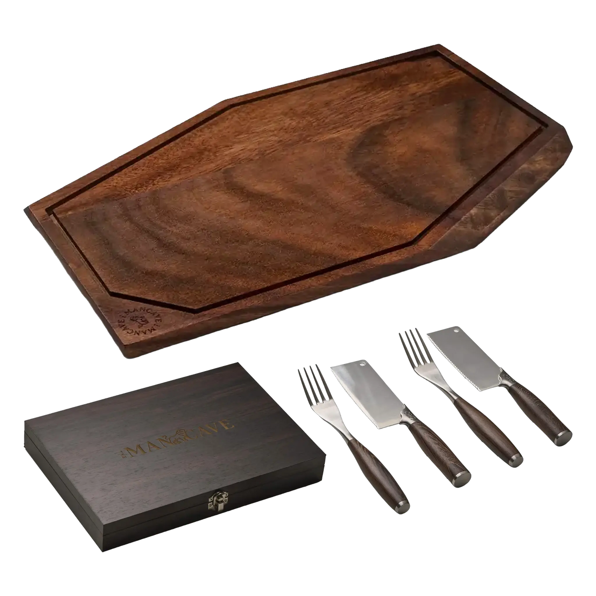 Das Mancave Wild Beast Steak-Set + Chef-Schneidebrett